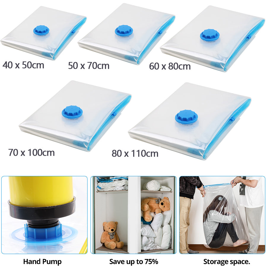 Foldable Transparent Vacuum Storage Bag for Clothes