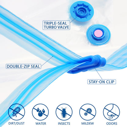 Foldable Transparent Vacuum Storage Bag for Clothes