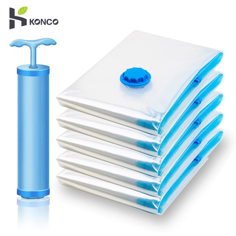 Foldable Transparent Vacuum Storage Bag for Clothes