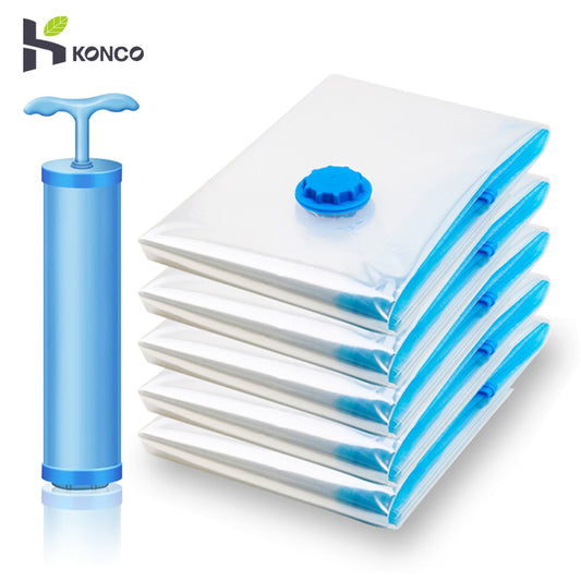 Foldable Transparent Vacuum Storage Bag for Clothes